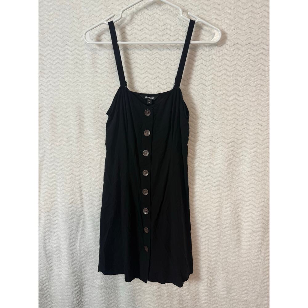 BN #5 Express Black Button-Front Mini Dress Size XS Sleeveless adjustable straps